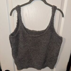 SKIMS Charcoal Fuzzy Tank Top